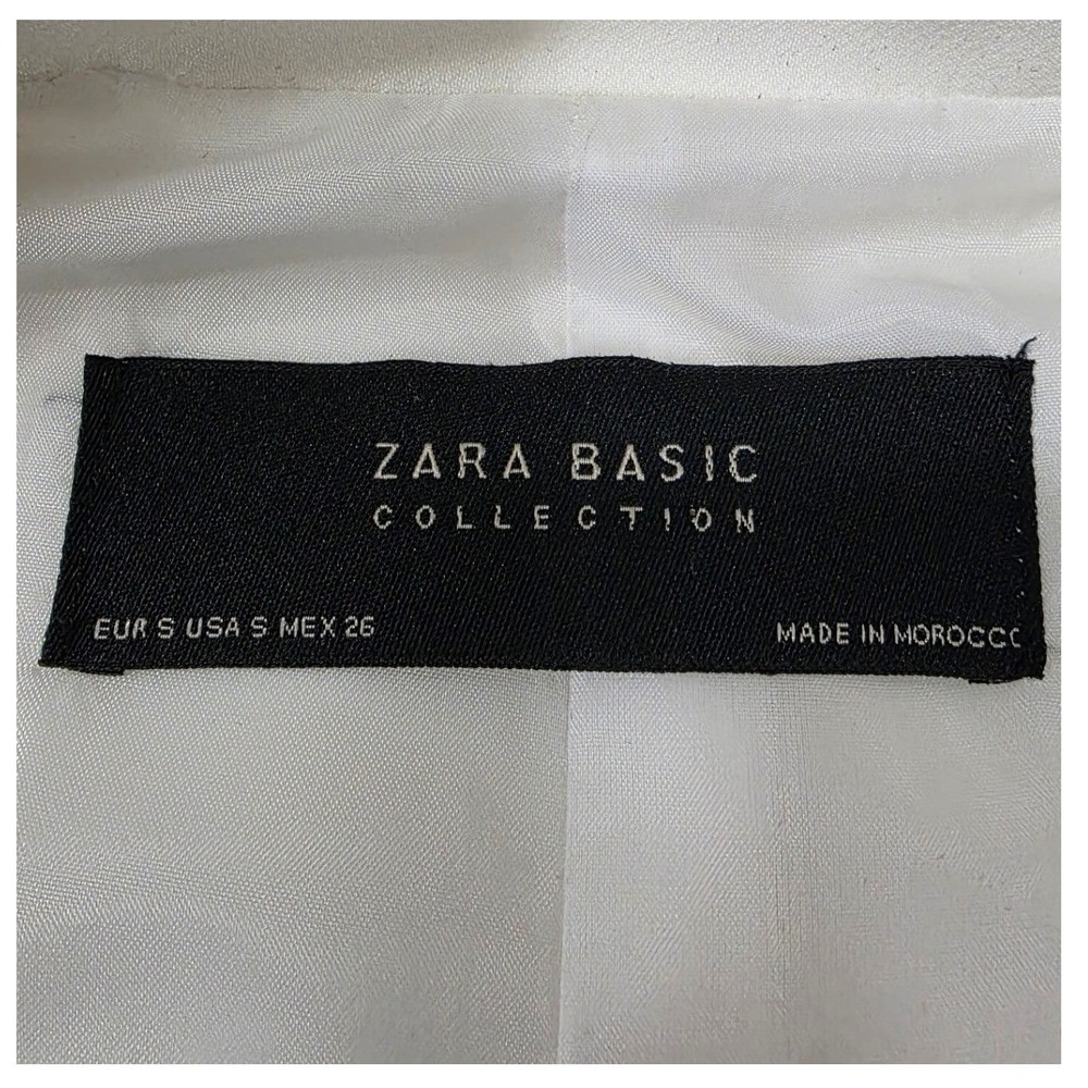 Zara Basic Women Off White Double Breasted Sleeveless Blazer Vest Small Longline - Picture 3 of 9